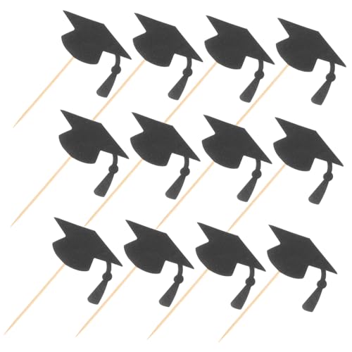 DRESSOOS 24 Stück Teiliges Graduation Cap Cupcake Topper Einfache Anwendung Vielseitig für Abschlussfeier Kuchen und Schulabschluss Dekoration Schwarze Tortendeko für Graduation Season DRESSOOS 24 Stück Teiliges Graduation Cap Cupcake Topper Einfache Anwendung Vielseitig für Abschlussfeier Kuchen und Schulabschluss Dekoration Schwarze Tortendeko für Graduation Season von DRESSOOS