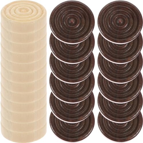 DRESSOOS 24Stücke Holz Spielsteine Runde Schachfiguren für Brettspiel Zubehör Sicher und Lehrreich für Polierte Oberfläche Langlebig und Robust DRESSOOS 24Stücke Holz Spielsteine Runde Schachfiguren für Brettspiel Zubehör Sicher und Lehrreich für Polierte Oberfläche Langlebig und Robust von DRESSOOS