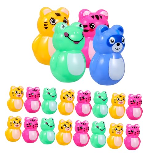 DRESSOOS 24Stücke Mini Tumbler Farbige Tier Skulpturen Tischdekoration und Montessori für Zahlenspiele und Eltern Aktivitäten von DRESSOOS