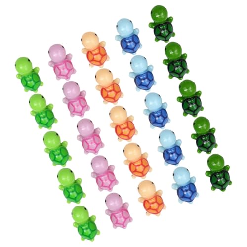 DRESSOOS 25 Stücke Mini Schildkröte Figuren Aus Kunstharz Entzückende Cartoon Design Landschaft Decor Winzige Tier Ornamente Hause Dekoration Set von DRESSOOS