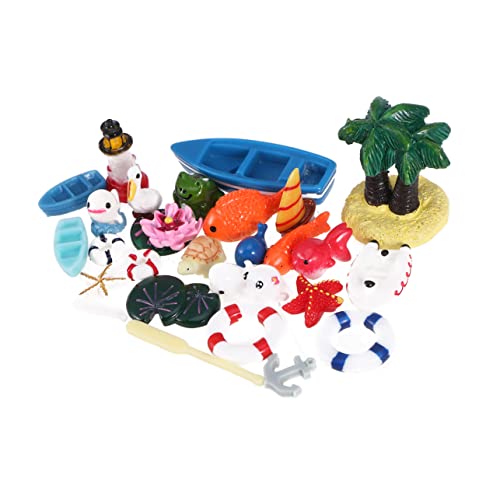 DRESSOOS 28 STK Aquarienverzierung Strandspielzeug für Kinder Spielzeug für draußen Easy putz Desk Decoration Ornament Kunsthandwerk aus Kunstharz Strandverzierung aus Harz Ozean schmücken von DRESSOOS