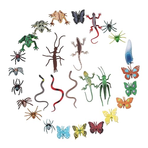 DRESSOOS 28st Simulation Insekten Spielzeug Tierisches Lernspielzeug Lebensechter Schmetterling Skorpione Minifiguren-kreaturen Mini-schmetterlingsfiguren Grillen Kind Puzzle PVC Requisiten von DRESSOOS