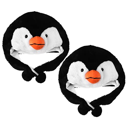 DRESSOOS Kleider 2St Pinguin-Hut festliche Tiere Hut Pinguinmütze für Kinder Tierhut Pinguin-Mütze Hutdekor behaart Kopfbedeckung Wollmütze Ohrenschützer Baby Kleidung PP Baumwolle von DRESSOOS