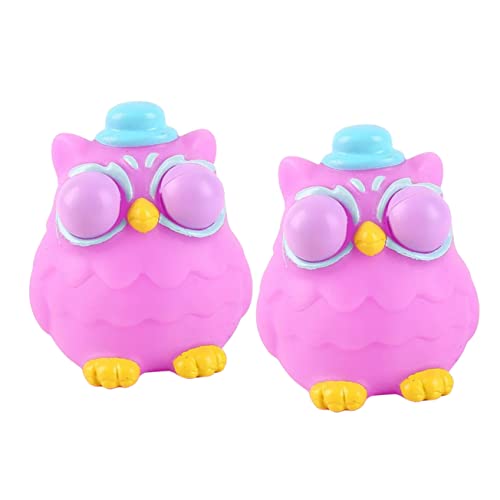 DRESSOOS 2st Prise Musik Relief Toy Handspielzeug Squeeze Ball Entlastungsspielzeug Owl Stretchy Toys Simulated Owl Toys Funny Squeeze Toys Anti Stress Geschenke Kind Tier Unruhig von DRESSOOS