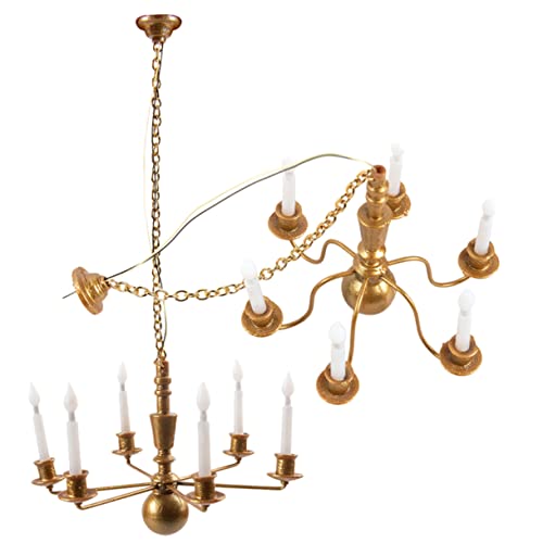 DRESSOOS 2Stücke Deckenlampe für Sand Tischdekor Lichtschmuck im Modellbau Requisite für Mikrolandschaften und Puppenhaus Dekoration Goldene Ausführung mit Warmweißem DRESSOOS 2Stücke Deckenlampe für Sand Tischdekor Lichtschmuck im Modellbau Requisite für Mikrolandschaften und Puppenhaus Dekoration Goldene Ausführung mit Warmweißem von DRESSOOS