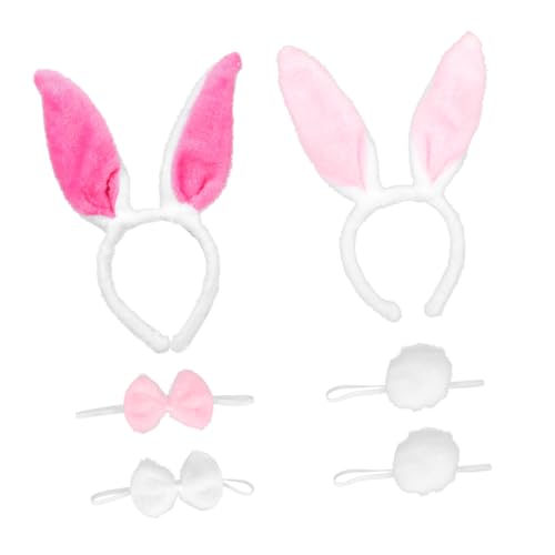 DRESSOOS 2Sätze Teiliges Set Hasenohren Haarreif Reusable Bunny Ears Cosplay Zubehör für Kostümpartys und Festivals Weich und Bequem Accessoire für Erwachsene von DRESSOOS