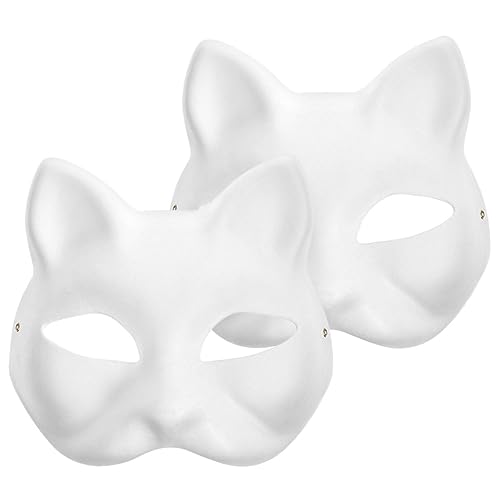 DRESSOOS 2st Diy-weißbuch Tiermasken Zum Bemalen Schlichte Weiße Maske Halloween-hälfte Blankomasken Schmücken Masken Zum Schmücken Stirnband Mit Katzenohren Katze Zum Malen Papier DRESSOOS 2st Diy-weißbuch Tiermasken Zum Bemalen Schlichte Weiße Maske Halloween-hälfte Blankomasken Schmücken Masken Zum Schmücken Stirnband Mit Katzenohren Katze Zum Malen Papier von DRESSOOS