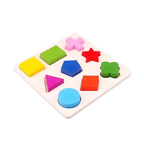 DRESSOOS 2st Geometrieerkennungsspielzeug Puzzle Geometrietafel Früherziehungsspielzeug Optional Kind Bambus Geometriebrett von DRESSOOS