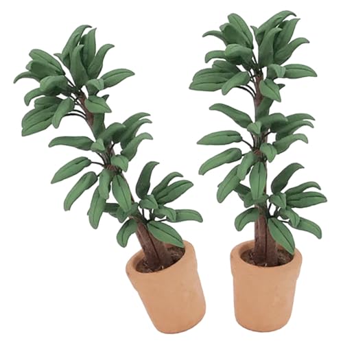 DRESSOOS 2stücke Teiliges Miniatur-Pflanzen Puppenhaus Künstliche Bonsai-Pflanzen Töpfen Dekorative Grünpflanzen Für Miniaturwelten Und Feengärten Realistische Möbel-Dekoration DRESSOOS 2stücke Teiliges Miniatur-Pflanzen Puppenhaus Künstliche Bonsai-Pflanzen Töpfen Dekorative Grünpflanzen Für Miniaturwelten Und Feengärten Realistische Möbel-Dekoration von DRESSOOS