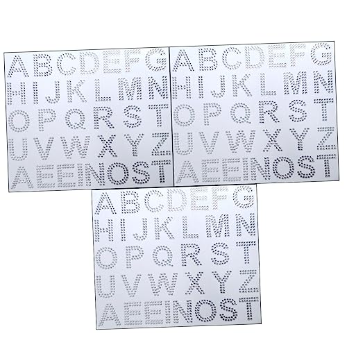 DRESSOOS Buchstaben-Nagelaufkleber Selbstklebende Glitzer-Alphabet-Buchstabenaufkleber für -Dekorationen 3 Blatt pro Packung von DRESSOOS