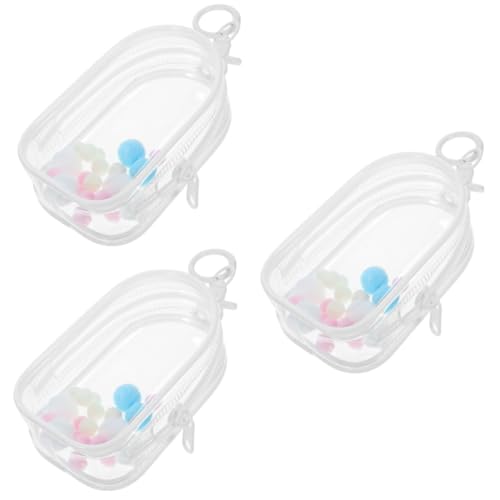 DRESSOOS 3 Sets Transparente Aufbewahrungstasche, Mini Puppentasche, Mini Puppenhaltertasche, Hängedekor, Tragbare Tasche, Puppenbehälter, Mini Transparente Tasche, Tragbare Puppentasche, von DRESSOOS