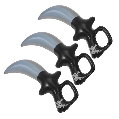 DRESSOOS 3 Stück Aufblasbarer Piratenmesser Ballon Lustige Piratenschwerter Spielzeug Piratenschwerter Requisite Halloween Requisite Aufblasbare Piratenschwerter Spielzeug Aufblasbare von DRESSOOS