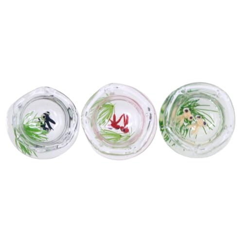 DRESSOOS 3 stücke Miniatur Aquarium Aquarium Modell Mini Miniatur Fisch Schüssel Rot Gelb Schwarz DRESSOOS 3 stücke Miniatur Aquarium Aquarium Modell Mini Miniatur Fisch Schüssel Rot Gelb Schwarz von DRESSOOS