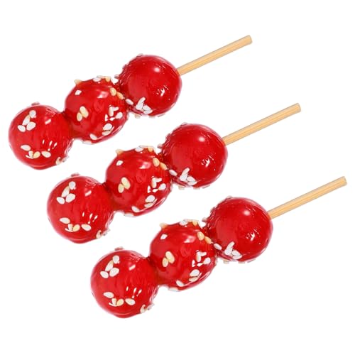 DRESSOOS 3 Stück Kandierte Haws Modelle, Vorgetäuschte Süßigkeiten, Mini Szenen Layout, Requisite Für Puppenhäuser, Gezuckerte Haws, Mini Snacks, Miniaturen, Chinesische Snacks, Mini von DRESSOOS