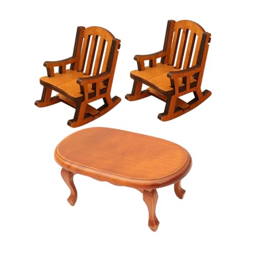 DRESSOOS 3 Stück Ovaler Teetisch Holz Schaukelstühle für Puppenhaus Dekoration Vintage Design DIY Projekte und Sammler Hochwertige Holzverarbeitung für Kreative Fotografie DRESSOOS 3 Stück Ovaler Teetisch Holz Schaukelstühle für Puppenhaus Dekoration Vintage Design DIY Projekte und Sammler Hochwertige Holzverarbeitung für Kreative Fotografie von DRESSOOS