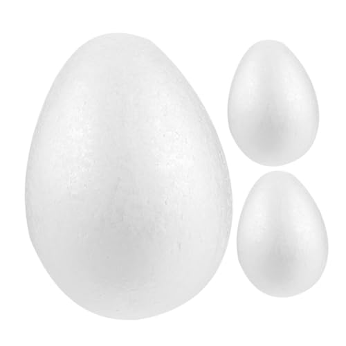 DRESSOOS 3 Stück Schaum Eier, Osterparty Eier Dekorationen, Künstliche Eier Zum Bemalen Von Schäumen, Künstliche Eier Schäume, Ostereier, Blanke Simulationseier, Blanke Eier, Party Eier, von DRESSOOS