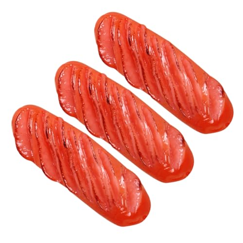 DRESSOOS 3 Stück Simulierte Wurst, Künstlicher Hot Dog, Gebratene Wurst, Geformtes Modell, Simulierte Gebratene Wurst, , Fotografie Requisite, Simulation Hot Dog, Gefälschtes von DRESSOOS