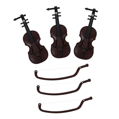 DRESSOOS 3er Set Miniatur Violine Modell Kleinste Violine Der Welt Als Dekoration Für Puppenhaus Oder Als Musikinstrument Ornament Für Kreative Gestaltung von DRESSOOS