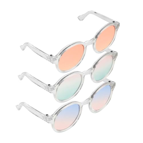 DRESSOOS 3 Teiliges Puppenbrillen Zubehör, Puppenhaus Zubehör, Mini Glasenten, Mini Sonnenbrillen Zum Basteln, Mini Sonnenbrillen Für Puppen, Welpenkostüme, Mini Zubehör Für Puppen, von DRESSOOS