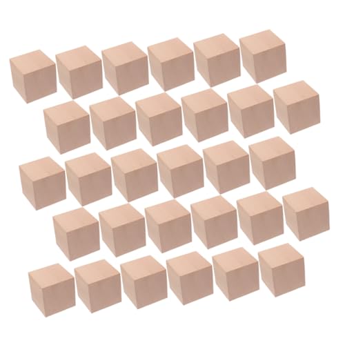 DRESSOOS Sichere Leere Holzwürfel Zum Basteln 3 cm Unfertiges Holzpuzzle-Spielzeug Für Kinder von DRESSOOS
