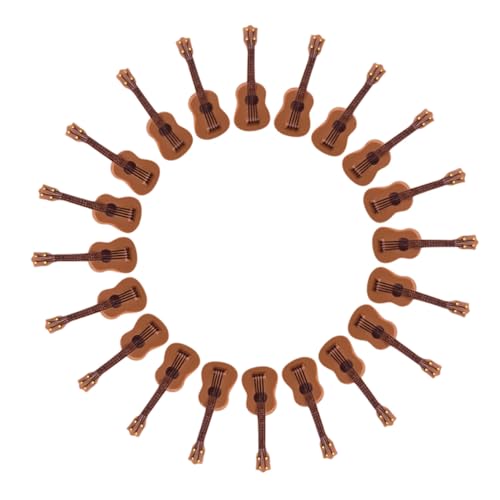 DRESSOOS 30 Stück Teiliges Miniatur Gitarrenmodell Kreative Mini Gitarrenfiguren als Puppenhaus Zubehör Detailreiche Mini Musikinstrument Dekoration ohne Wartung für Sammler und von DRESSOOS