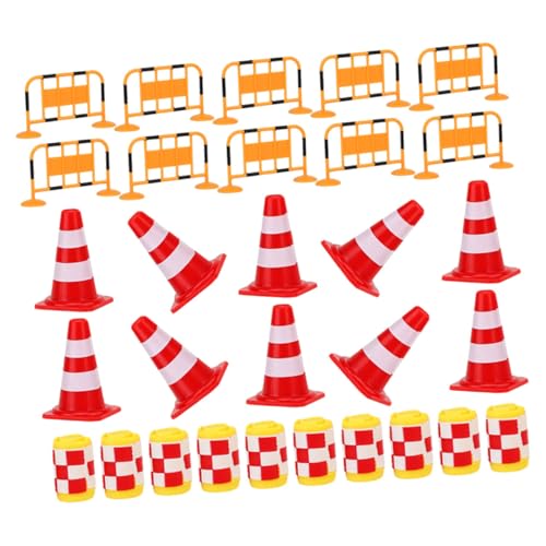 DRESSOOS 30St Straßenschild Barrikade Spielzeug verkehrszeichen Spielzeug verkehrszeichen Kinder Mini-Straßensperrschilder Verkehrszeichenmodell Minicomputer Embleme Ampelspielzeug klein von DRESSOOS