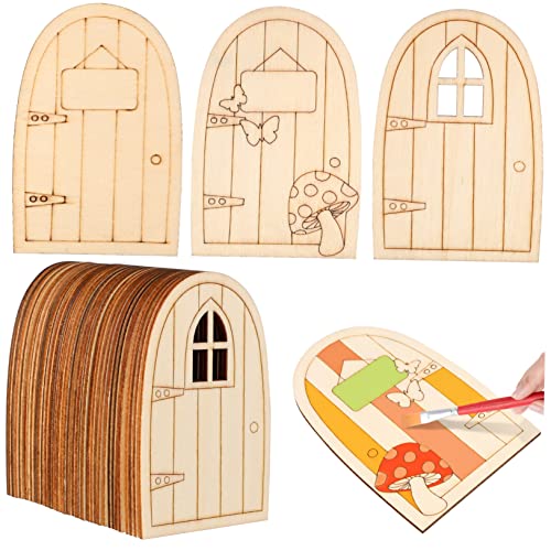 DRESSOOS 36Stücke Mini Holzornamente Märchentüren für Garten und Bastelprojekte Kreatives Zubehör für Feengärten Kinderfreundliche Dekoration Robustes Holzmaterial mit Abgerundeten DRESSOOS 36Stücke Mini Holzornamente Märchentüren für Garten und Bastelprojekte Kreatives Zubehör für Feengärten Kinderfreundliche Dekoration Robustes Holzmaterial mit Abgerundeten von DRESSOOS