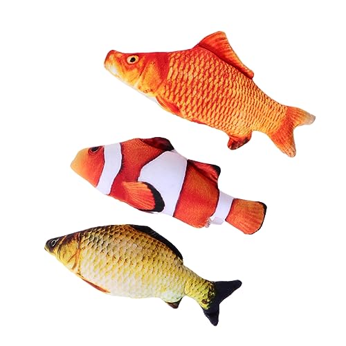 DRESSOOS 3St Fisch weihnachtsdeko Christmas Decorations Badelatschen Fun dekoring SIM EIN Weihnachten lustiges Spielzeug Spielzeuge Fischkissen Fisch Stofftier beissen Kopfkissen 3D von DRESSOOS