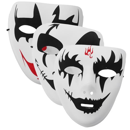 DRESSOOS 3er Set Halloween Kostüme Mit Gesichtsmaske Gruselige Tod Maske Für Damen Und Herren Schreckliche Cosplay Party Requisiten Weiß DRESSOOS 3er Set Halloween Kostüme Mit Gesichtsmaske Gruselige Tod Maske Für Damen Und Herren Schreckliche Cosplay Party Requisiten Weiß von DRESSOOS