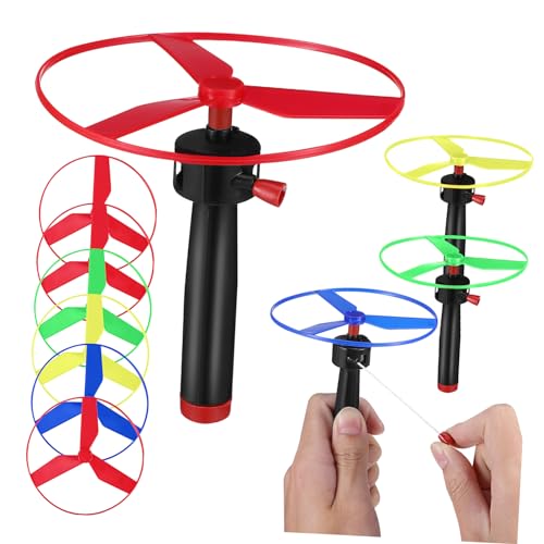 DRESSOOS 3er Set Pull String UFO Fliegende Interaktive Outdoor Spielzeuge Mit 6 Bunten Flugdiscs Durchmesser Für Spiel Und Spaß Im Freien Perfekt Für Und von DRESSOOS