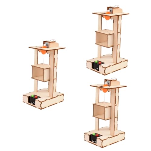 DRESSOOS 3st Aufzugsmodell Selber Bauen Puzzle-Spielzeug Technisches Aufzugsmodell Wissenschaftliches Experimentierset Aufzugsmodellbausatz Aufzug-Spielzeug Aufzug-Lift-Spielzeug Physik-kit von DRESSOOS