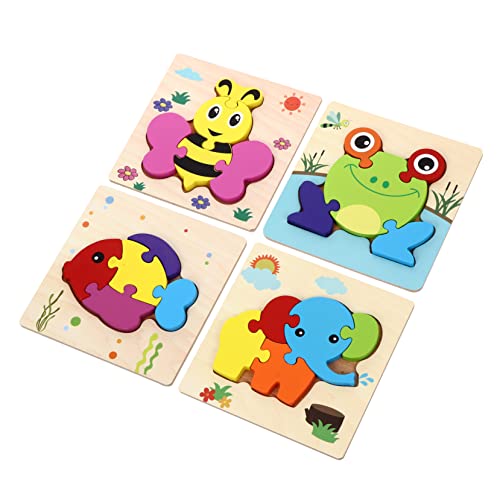 DRESSOOS 4 Teiliges Puzzle Set Für 3D Tier Jigsaw Puzzle Für Frühe Bildung Pädagogisches Für Jungen Und ädchen Ideal Für Kreative Lernspiele von DRESSOOS