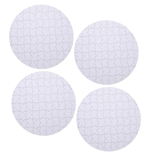 DRESSOOS 4 Stück Bastelpuzzle übertragen Weiße Puzzle für DIY-Projekte Puzzlematte Rätsel übertragen kratzen und schnuppern Leere Puzzles für Sublimation leeres Puzzle Aufkleber übertragen von DRESSOOS
