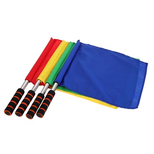 DRESSOOS Fußball Volleyball Schiedsrichter Flaggen Edelstahl Pole Lebendige Farben Sport Training Flagge von DRESSOOS