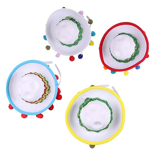 DRESSOOS Mexikanische Folk-stil Hut Haar Hoop 4 Stücke Sombreros Für Frauen Kinder Festival Party Stirnband Sonne Zufällige Stil von DRESSOOS
