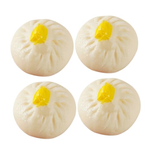 DRESSOOS 4 Stück Imitation Krabbenrogenbrötchen, Gedämpftes Gefülltes Brötchen, Simuliertes Lebensmitteldekor, Lebensmittelgeschäft, Gedämpftes Brötchendekor, Küchensimulation, Gedämpftes von DRESSOOS