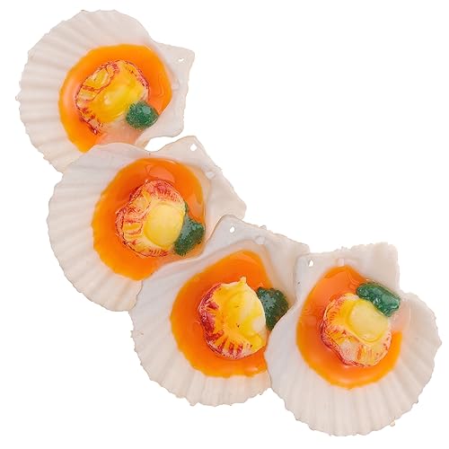 DRESSOOS 4 Stück Jakobsmuschel Lebensmittelmodell, Spiel Lebensmittelspielzeug, Fischspielzeug, Gefälschtes Garnelenmodell, Gefälschtes Lebensmittelspielzeug, Simulierte Meeresfrüchte, DRESSOOS 4 Stück Jakobsmuschel Lebensmittelmodell, Spiel Lebensmittelspielzeug, Fischspielzeug, Gefälschtes Garnelenmodell, Gefälschtes Lebensmittelspielzeug, Simulierte Meeresfrüchte, von DRESSOOS