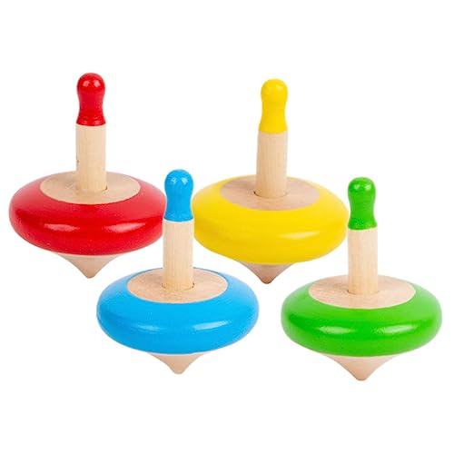DRESSOOS Lustiges Spielzeug für Jungen und Mädchen 4-teiliges Gyro-Spielzeug aus Holz Gyro-Spielzeug für Jungen und Mädchen interessantes Kinderspielzeug von DRESSOOS