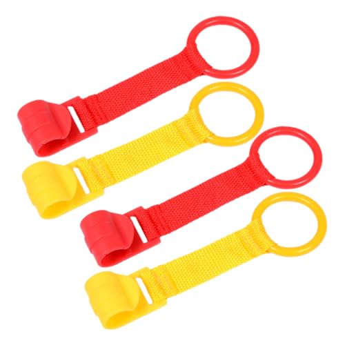 DRESSOOS 4 Stück Laufstall Handziehring, Kinderbett Hängeringe, Babybettringe, Kleinkind Handziehring, Kleinkindbett Griffring, Baby Stehringe, Kinder Zugring, Kleinkind Standring, Griff von DRESSOOS