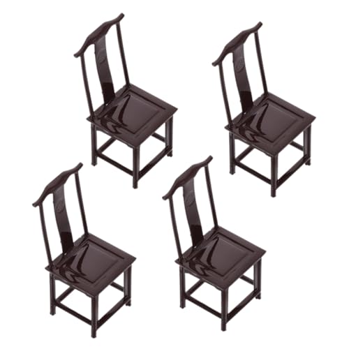 DRESSOOS 4 Stück Maßstab Abs Dekorative Mini Stühle für Puppenhaus Schlafzimmer Wohnzimmer Zubehör von DRESSOOS