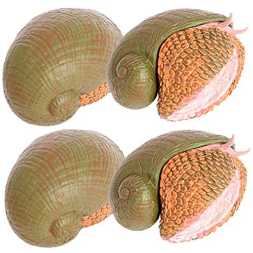 DRESSOOS 4 Stück Meerestiermodell Schneckenfigur Simulation Schneckenschmuck Kleine Schneckenfiguren Lebensechte Schneckenstatue Schneckenskulptur Schneckenornament Simulation von DRESSOOS