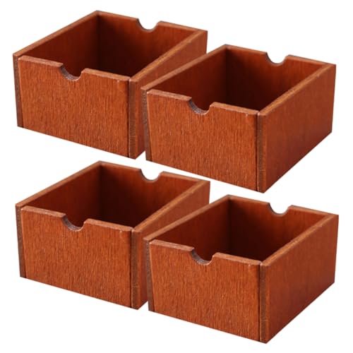 DRESSOOS 4 Stück Miniatur-Aufbewahrungskorb Puppenhäuser Wäschekorb Puppenhaus-Couchtisch Miniatur-Puppenhauszubehör Puppenmöbel Miniaturornament Minikisten dekorativ Holz Brown DRESSOOS 4 Stück Miniatur-Aufbewahrungskorb Puppenhäuser Wäschekorb Puppenhaus-Couchtisch Miniatur-Puppenhauszubehör Puppenmöbel Miniaturornament Minikisten dekorativ Holz Brown von DRESSOOS