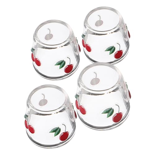DRESSOOS 4 Stück Miniatur Glasbecher mit Kirschmuster Teiliges Puppenhaus Geschirr Niedliche Trinkgläser für Dekoration von Miniaturküchen Vielseitige Requisiten für Puppenhaus Szenen DRESSOOS 4 Stück Miniatur Glasbecher mit Kirschmuster Teiliges Puppenhaus Geschirr Niedliche Trinkgläser für Dekoration von Miniaturküchen Vielseitige Requisiten für Puppenhaus Szenen von DRESSOOS