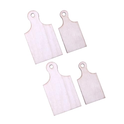 DRESSOOS 4 Stück Miniatur-schneidebretter Aus Holz Mit Griff Schneidebretter Zum Basteln Für Miniaturküchen Und Puppenhaus-Sets von DRESSOOS