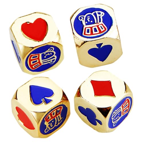 DRESSOOS 4 Stück Poker Metallwürfel, Wahrscheinlich Kartenspiel, Spielzeugspiel, Hochzeitsdekorationen Für Das, Spieleabenddekorationen, Mini Brettspiele, Lustiges Spielspielzeug, DRESSOOS 4 Stück Poker Metallwürfel, Wahrscheinlich Kartenspiel, Spielzeugspiel, Hochzeitsdekorationen Für Das, Spieleabenddekorationen, Mini Brettspiele, Lustiges Spielspielzeug, von DRESSOOS