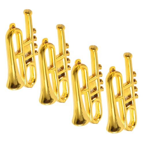 DRESSOOS Musikinstrumentenmodell 4 Stück Puppenhaus-Mini-Musikinstrument-Ornamente Miniaturnachbildung Puppenhausmöbel nmodell Mini-musikinstrumente Modelle Saxophon Plastik Säule von DRESSOOS