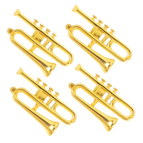 DRESSOOS 4 Stück Puppenhaus Mini Musikinstrument Ornamente Winzige Musikinstrumente Miniatur Instrument Spielzeug Mini Instrument Winziges Instrument Miniatur Musik Spielzeug Instrument von DRESSOOS