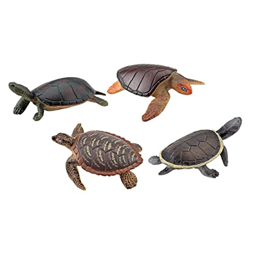 DRESSOOS 4 Stück Schildkrötenmodell Spielzeug, Schildkröten Ornament, Gefälschte Schildkrötenfigur, Realistisches Schildkrötenspielzeug, Schreibtisch Schildkrötenspielzeug, Schildkröten von DRESSOOS