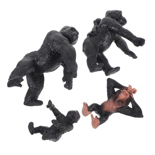 DRESSOOS 4 Stück Waldtierspielzeug Mini-Spielzeug Modelle Kinderspielzeug nachgemachtes Tierspielzeug tierische schimpansenverzierung wild Statue gefälschtes Tier Plastik von DRESSOOS