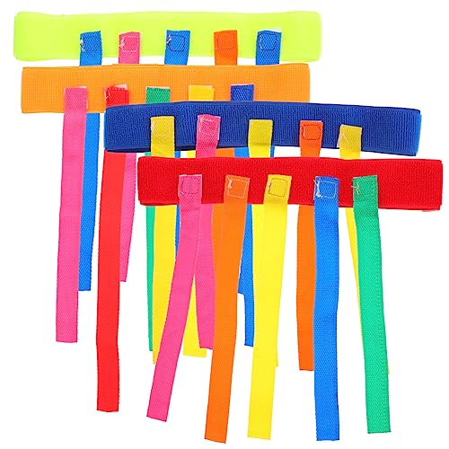 DRESSOOS Sensorisches Trainingsspiel Für Kinder 4-teilig Schwanzfangspielzeug Gürtel Oxford-Stoff Bunte Tiermotive Orange von DRESSOOS